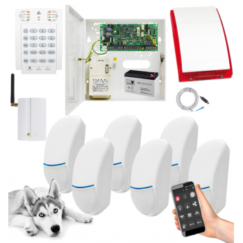 SYSTEM ALARMOWY PARADOX SPECTRA SP4000 + 6 CZUJEK BINGO Plus + K10V + SP-4001R + GSM2000